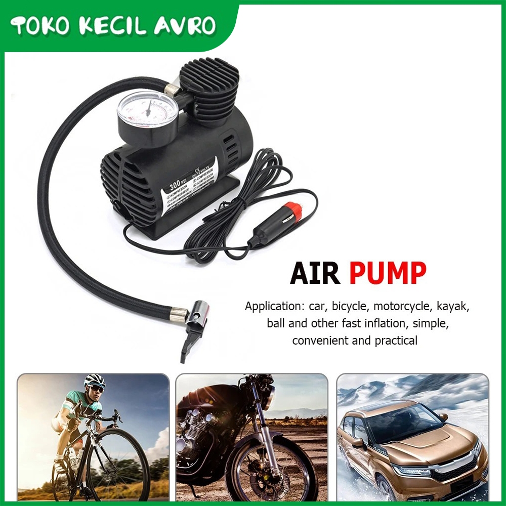 Mini Compressor 12V Electric Pump 300PSI Pompa Ban Mobil Elektrik