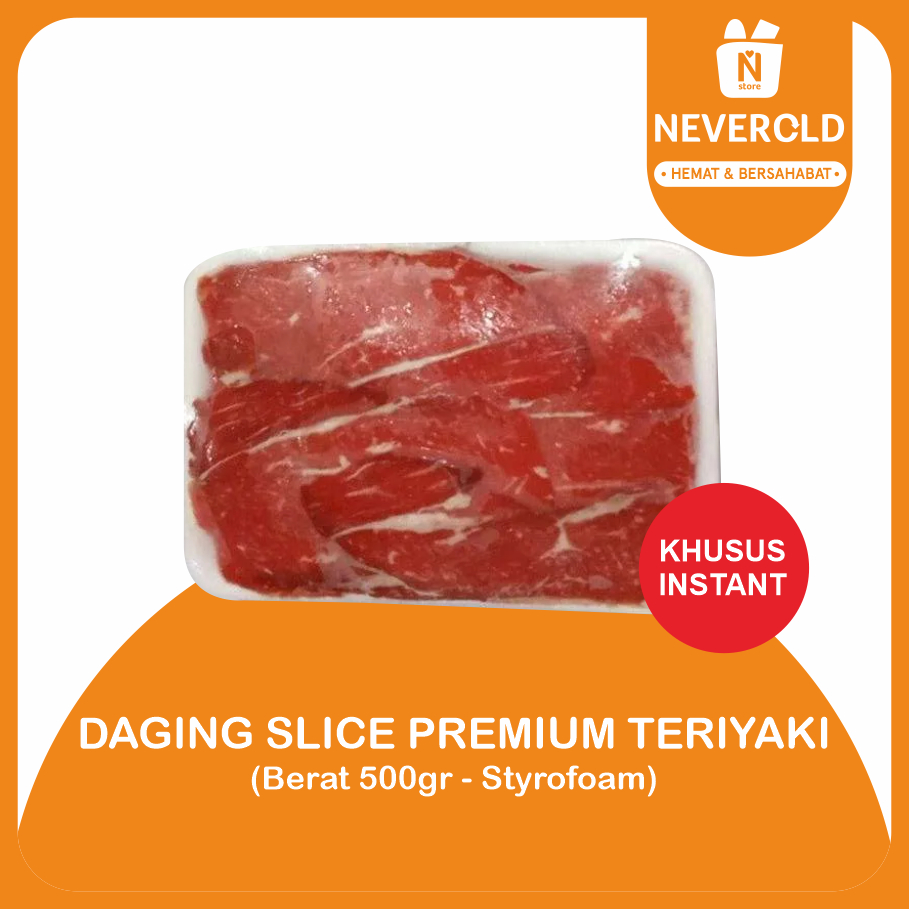

DAGING SLICE PREMIUM TERIYAKI LESS FAT 500GR - STYROFOAM