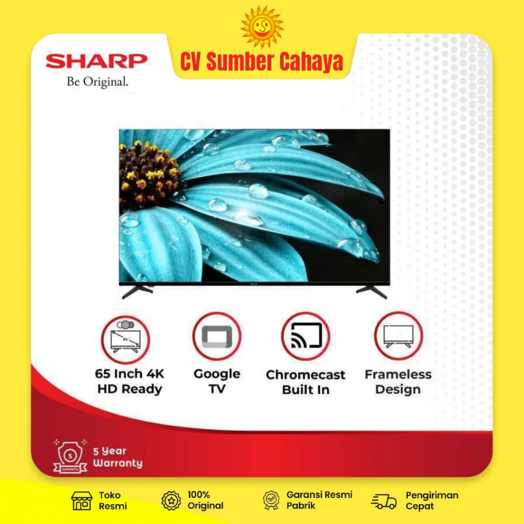 SHARP LED 65" 4K Frameless Google TV 65 Inch 4T-C65FJ1i