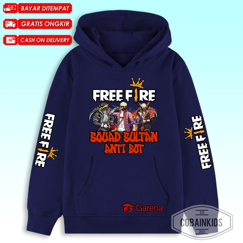 ( BISA COD ) Jaket Hoodie Anak FF FREE FIRE ELITE SQUAD  Unisex  / Jaket Hoodie FF FREE FIRE FASHION