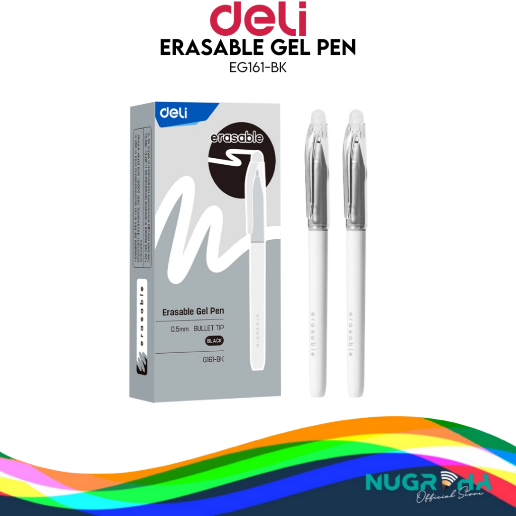 

DELI PULPEN / PENA / BALLPOINT ERASABLE BISA DIHAPUS G161-BK