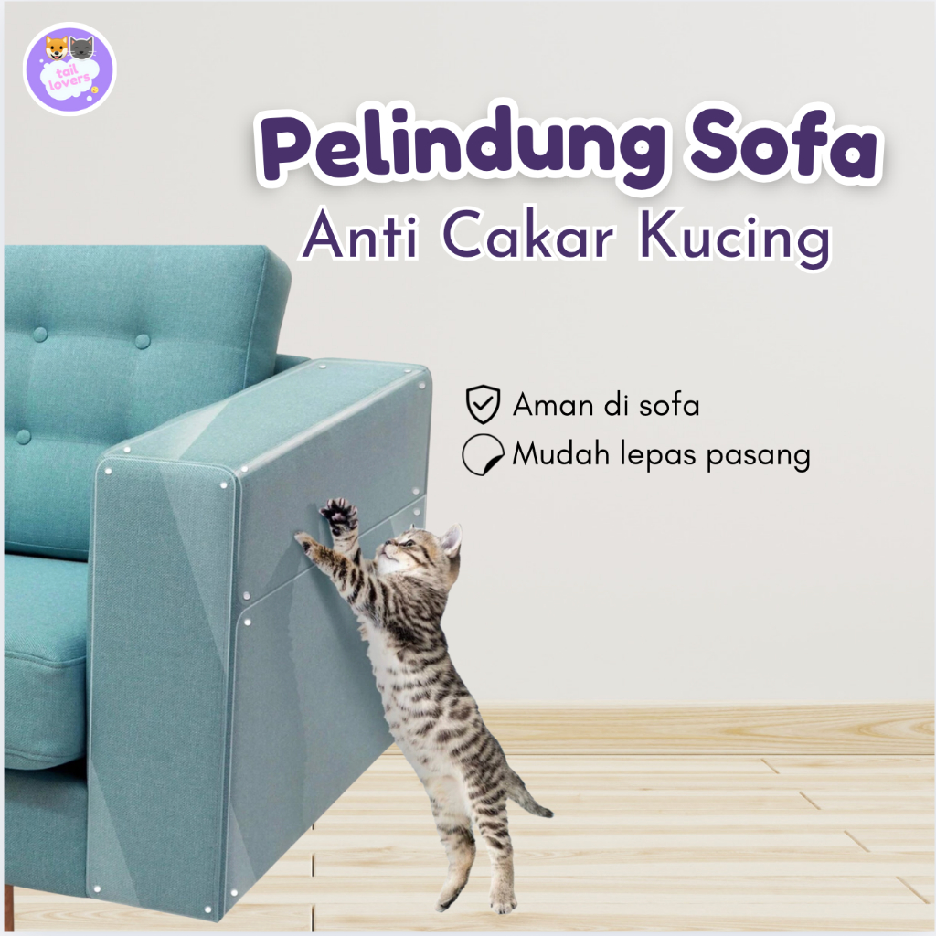 Stiker Pelindung Sofa Perabot dari Cakar Kucing Garuk Kuku Cat Scratch