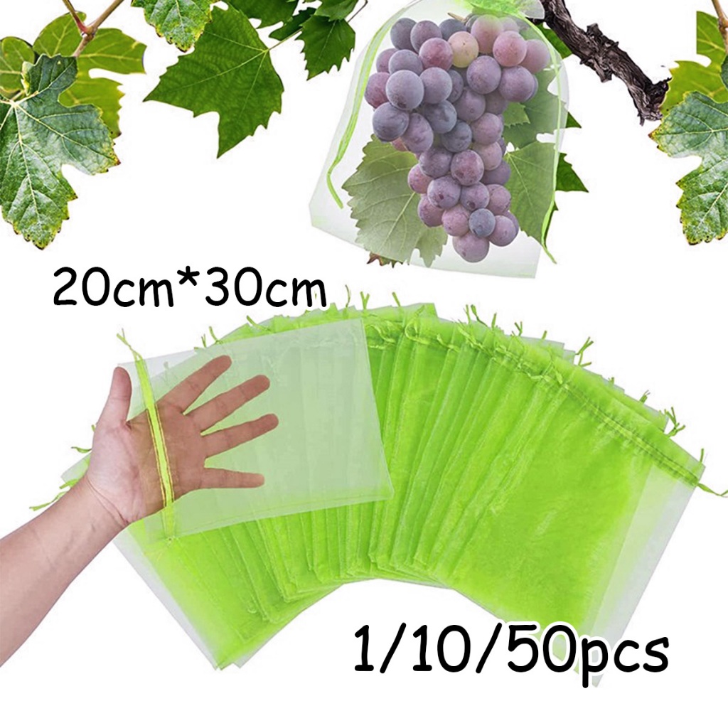 Pelindung Buah Alat Pembungkus Buah 10/50Pcs Kantong Jaring Pembungkus Buah Tas Jaring