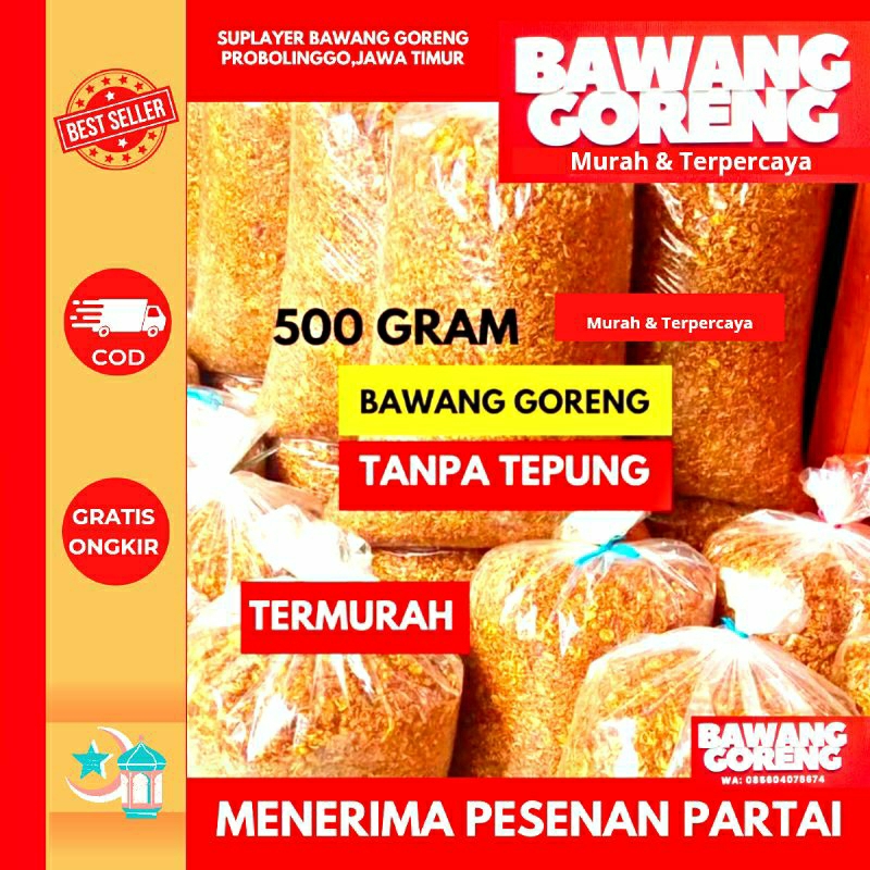 

Bawang Goreng Premium Tipis Tepung 500 Gram