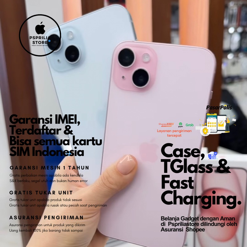 Iphone 15 plus 128 gb 256 gb Fullset Original garansi 1 Tahun