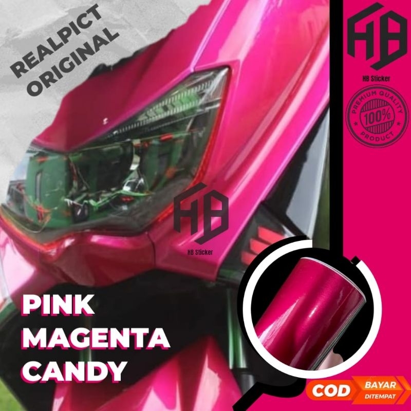 Sticker Skotlet Warna Pink Magenta Candy Untuk Motor Dan Mobil Kualitas Premium