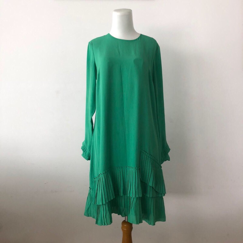 Baju Wanita Midi Hijau - Blouse Wanita Midi - Atasan Katun Premium - Fit to L - Code (75-11)