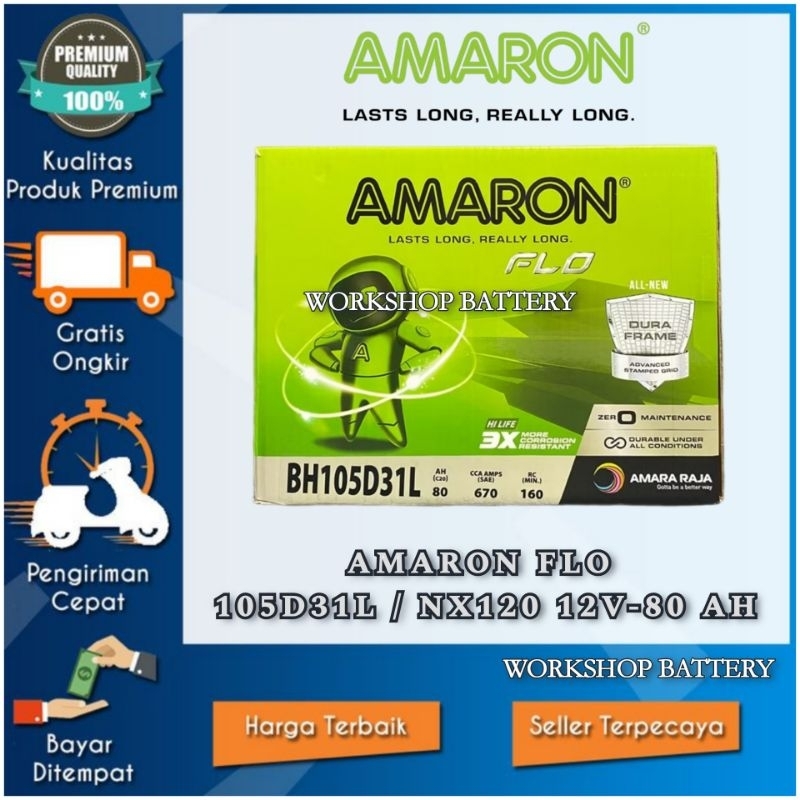 AKI AMARON FLO 105D31L / 95D31L 12V-80 AH.