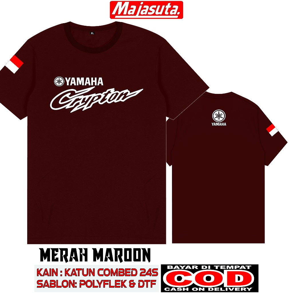 BAJU KAOS YAMAHA CRYPTON M1 KATUN COMBED 24S TEBAL//BISA COD//KAOS KOMUNITAS//KAOS CLUB//KAOS MOTOR/