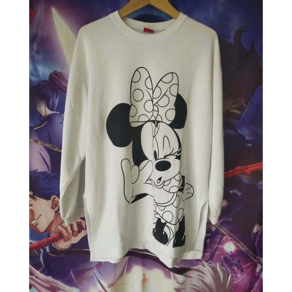 Disney's Minnie Mouse Art Big Print XL Official Crewneck Jaket Sweater Original Second Merch Japan K