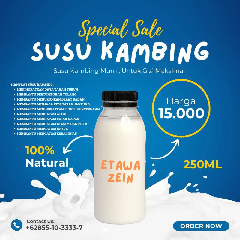 

ETAWA ZEIN Susu Kambing Natural Harga 15.000