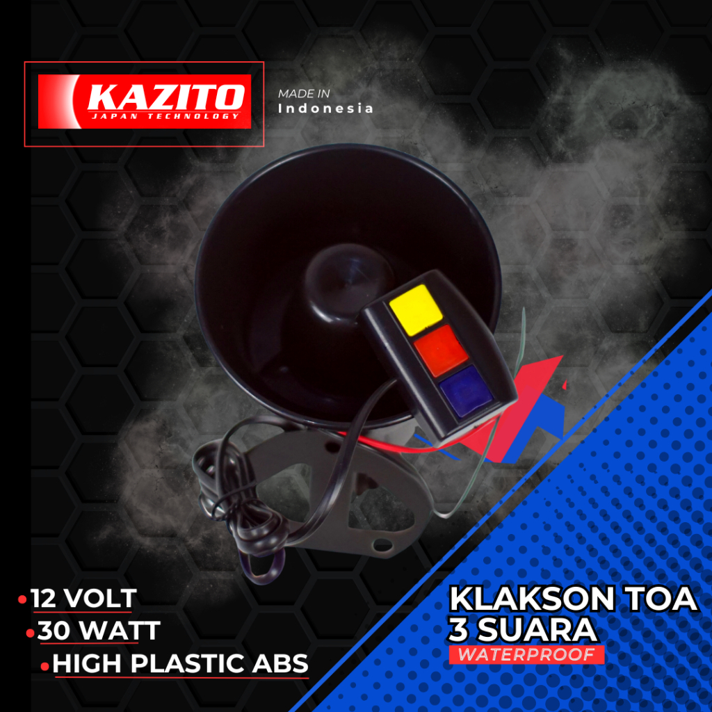 Kazito Klakson Toa Motor Touring 30 Watt Klakson Motor Sirine Motor 3 Suara 12 Volt 017
