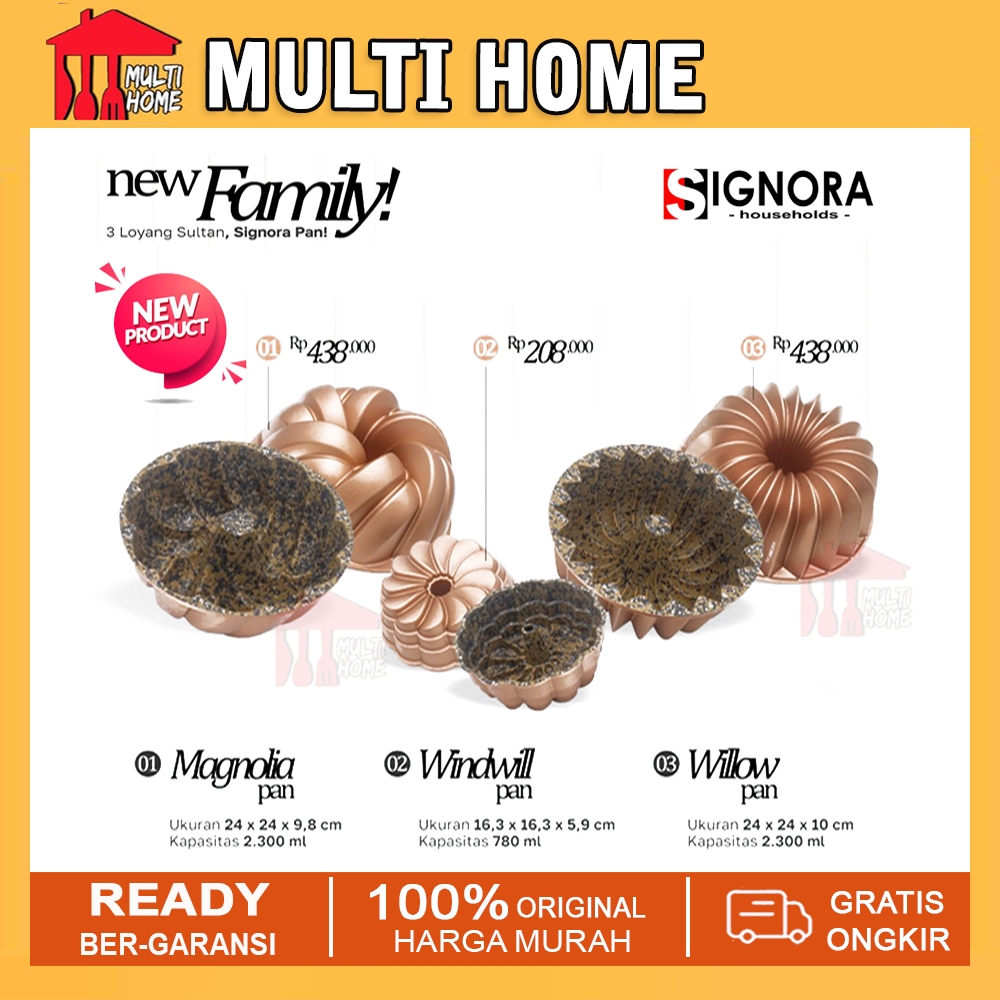 Signora Loyang Sultan Granit Coating Anti Lengket Model Terbaru Windwill / Magnolia / Willow Pan