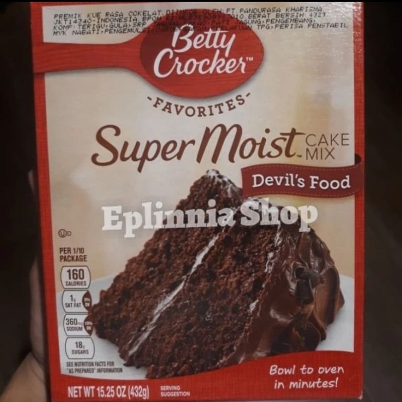 

Betty Crocker Super Moist Devil's Food Cake Mix 432 gr
