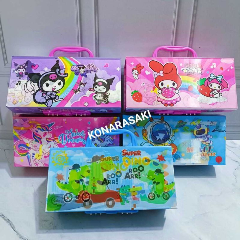 

COD kotak pensil 3D/kotak pensil 3tingkat berkode