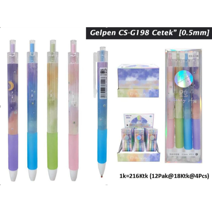 

Chosch Gelpen CS-G198 Statty Sky - Pulpen Gel 1 Set 4 Pcs