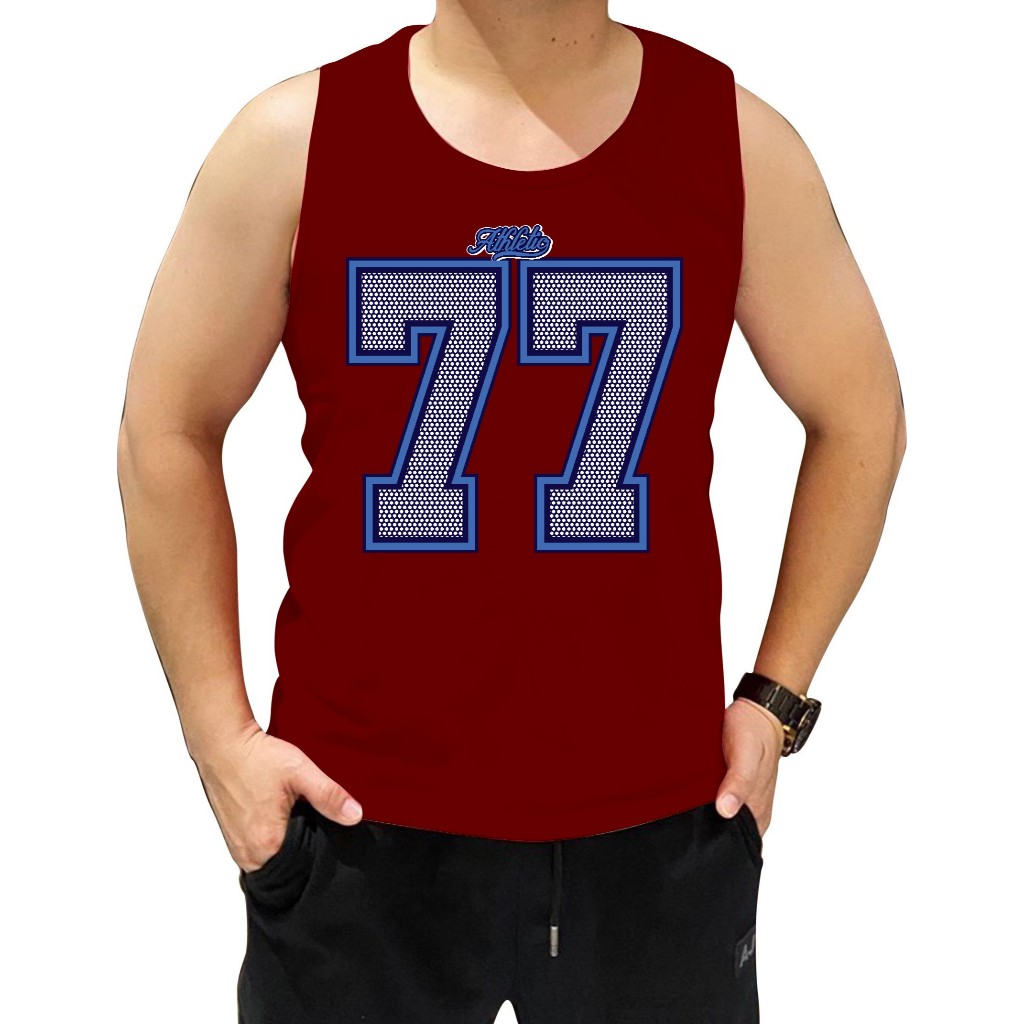 Singlet Distro Pria Keren / Kaos Distro Pria Singlet Keren sablon 77 / Baju Singlet Distro / Kaos Si