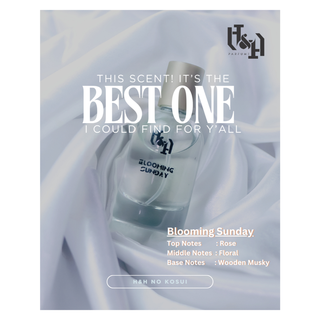 Parfume Unisex Premium Terbaru Dengan 3 Aroma Musky Floral Rose Tahan Lama - Blooming Sunday