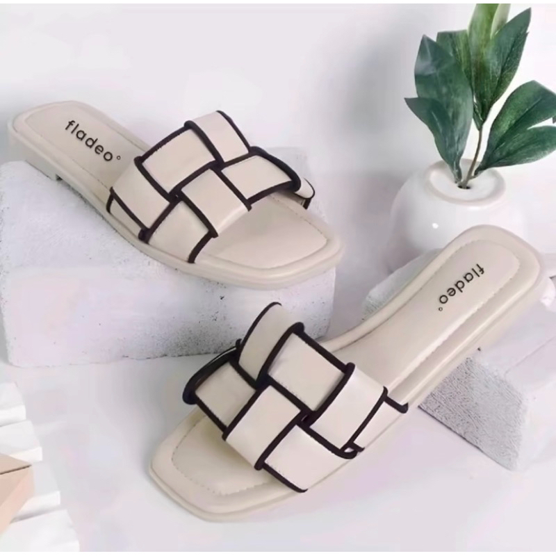 Promo Sandal Slop FASHION/FLD Sendal wanita kekinian Model Terbaru Sendal wanita 2025 Teplek Motif F