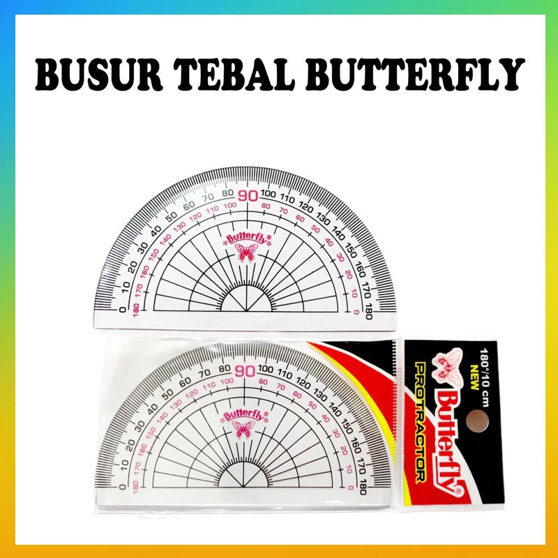 

Penggaris Busur Derajat Butterfly 180/10 cm Protractor No.4