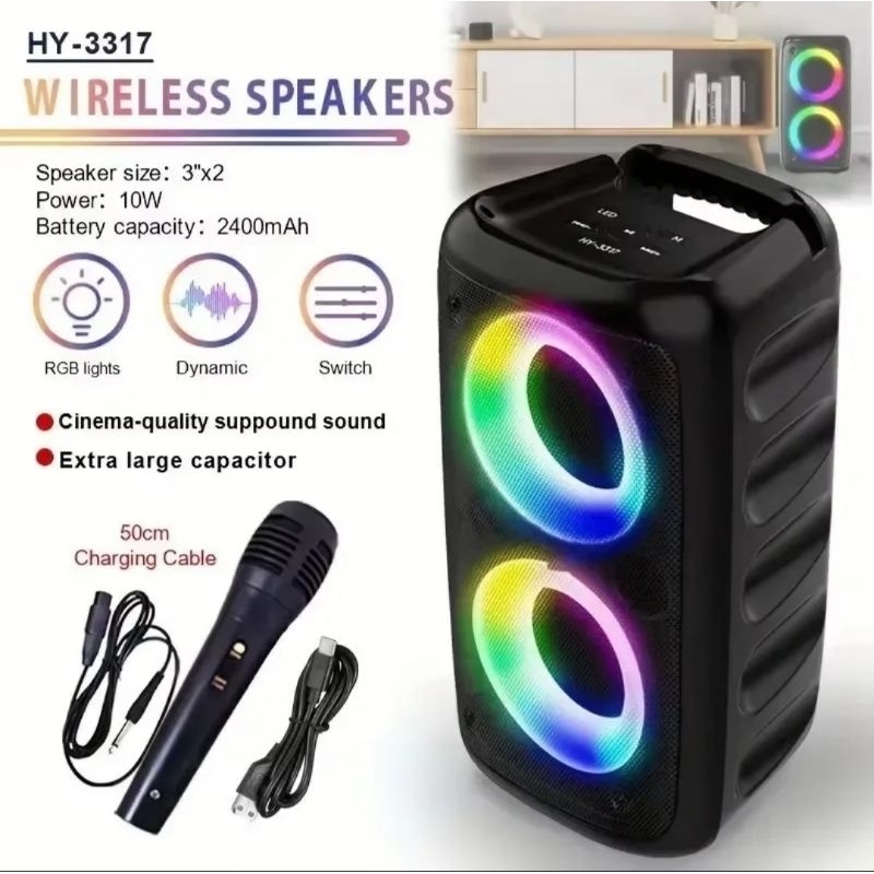 ✅cod Speaker bluetooth fleco f6581led RGB/ speaker f6582 free mik mp3/mp4/radio fm     Speaker jbl n