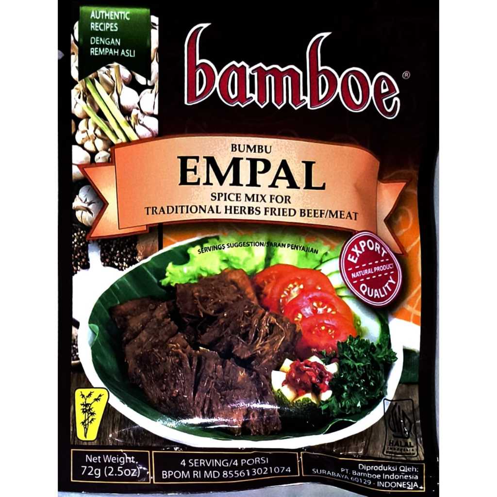 

BAMBOE BARU BUMBU EMPAL SPICE MIX FOR TRADITIONAL HERBS FRIED BEEF MEAT 72 GR