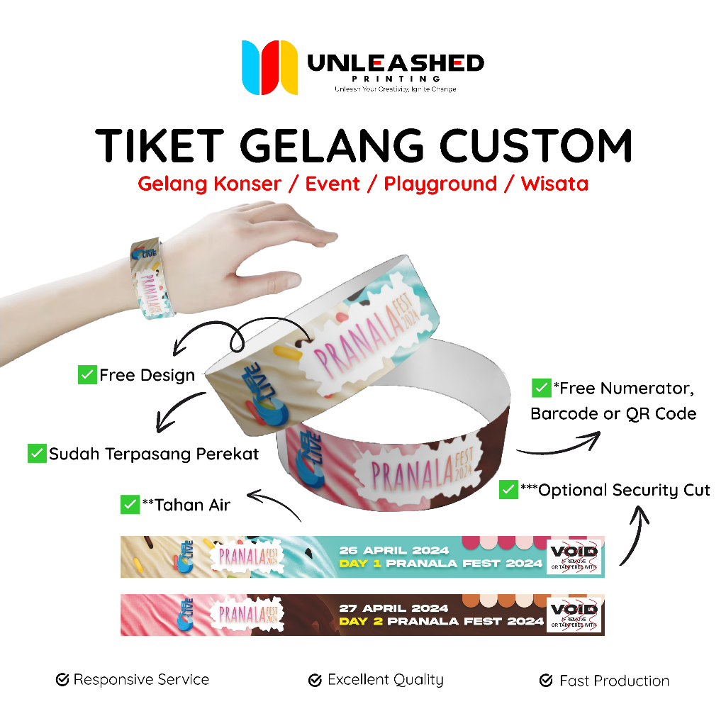 

TIKET GELANG CUSTOM | GELANG KONSER / EVENT / PLAYGROUND / WISATA | TIKET GELANG UNLEASHED