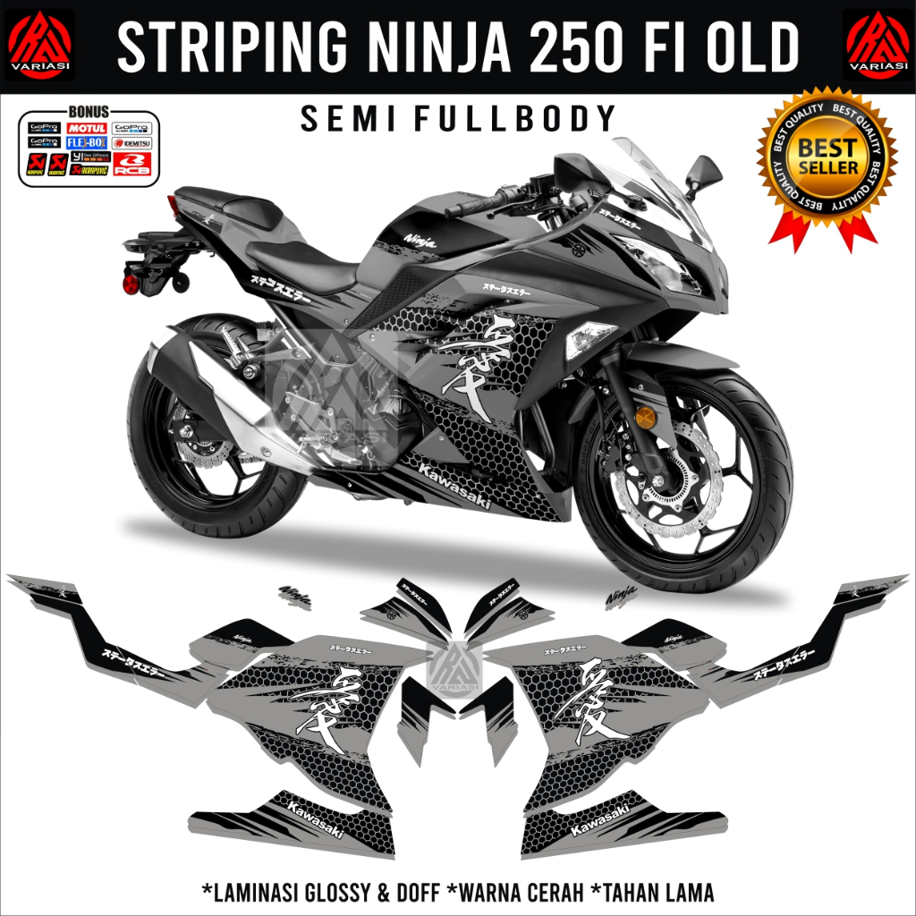 Variasi Striping Ninja 250 FI Old Semi Fullbody / Decal Stiker Ninja Fi 250rr