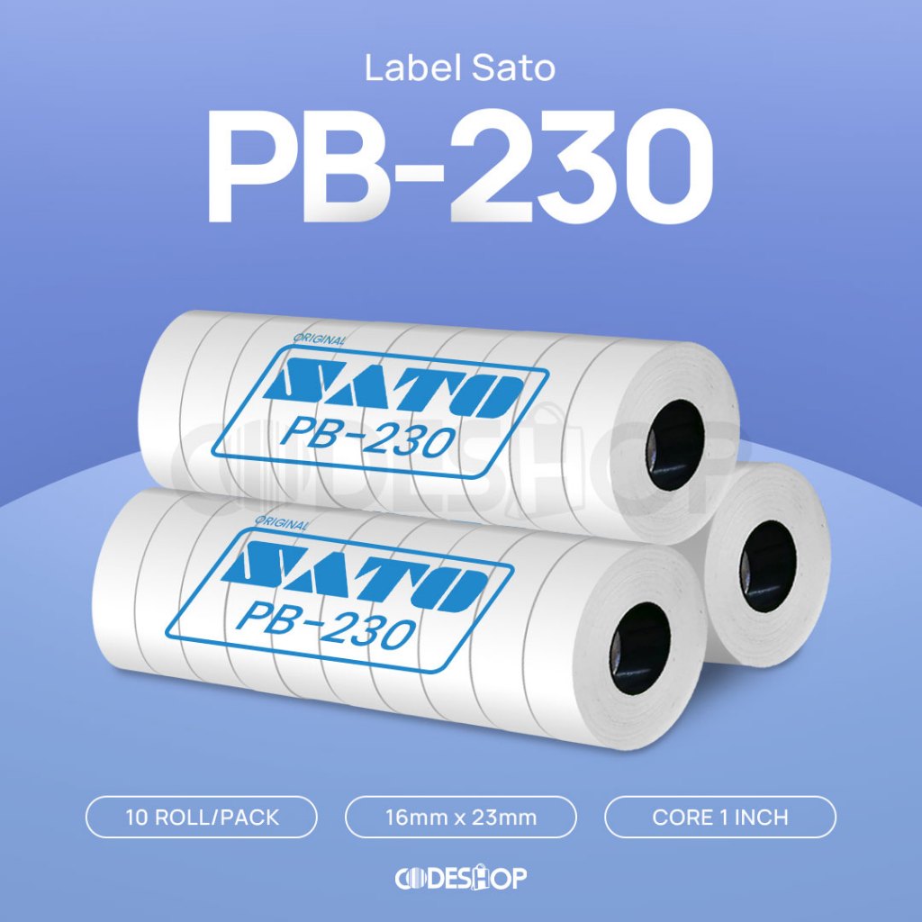 

Label Sato PB230 16 x 23 Kertas Stiker Warna Putih 2 Baris 16x23 mm PB-230 16x23mm Harga Price 16mmx23mm