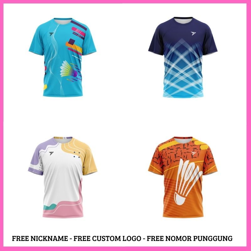 Kaos Badminton | Baju Jersey Badminton Tim | Kostum Bulutangkis Pria | Kaos Olahraga Badminton | Jer