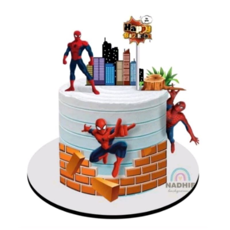 Topper Spiderman, Topper cake, hiasan kue ulang tahun Topper karakter spiderman