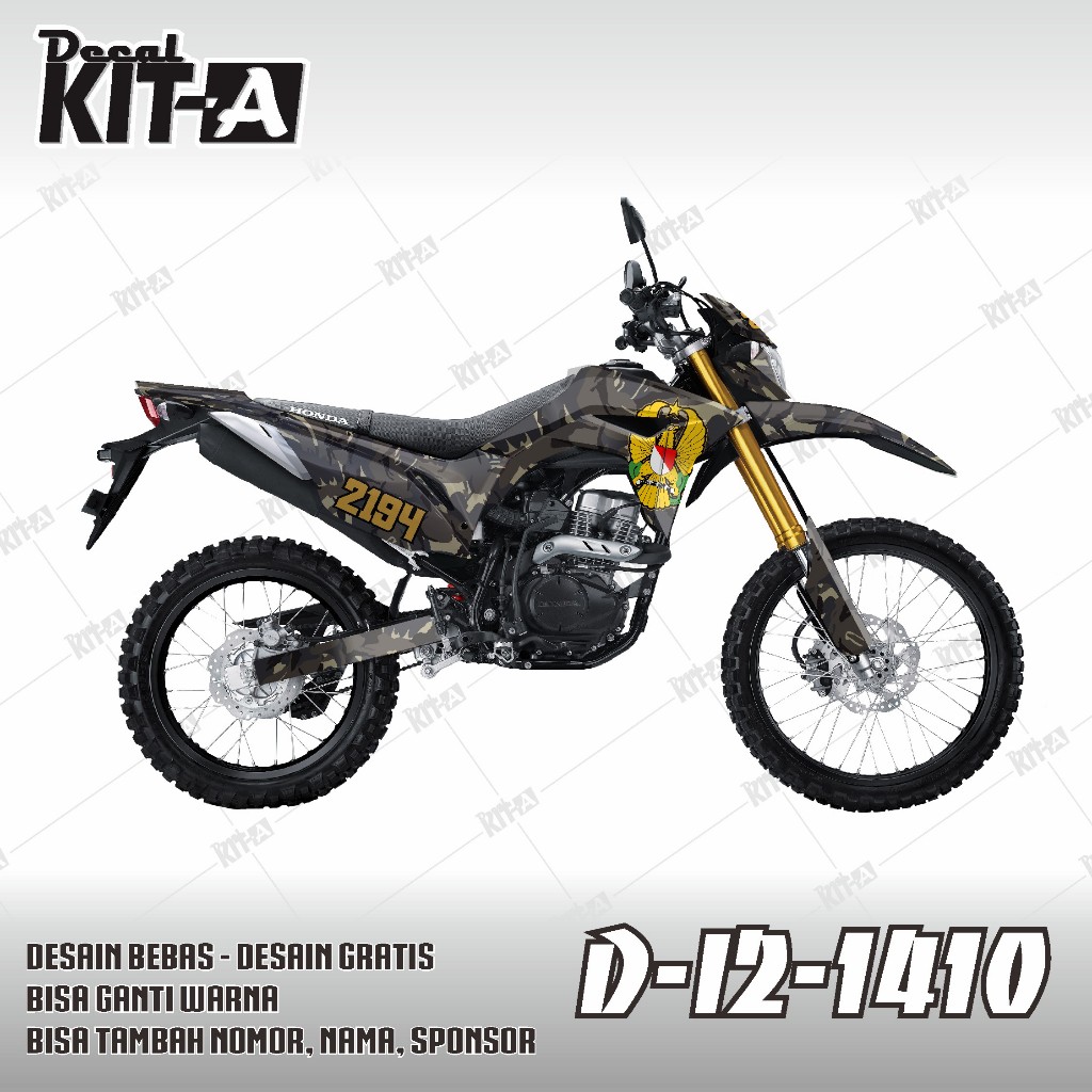 Stiker CRF 150L decal setiker CRF 150L stiker motor WARNA ARMY D-I2-1410