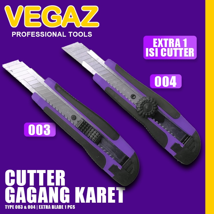 

VEGAZ - Cutter Besar Gagang Karet Cutter L150 Cutter Besar Pisau Besar Extra Blade 1 PCS
