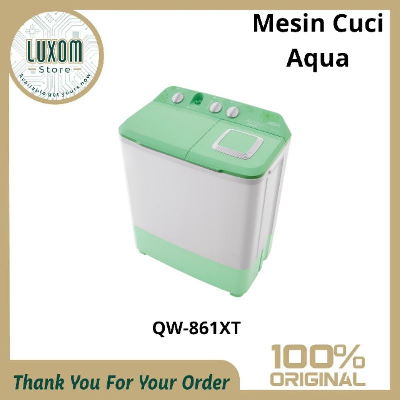 Mesin Cuci Aqua QW-861XT/Mesin Cuci 2 tabung/Mesin cuci/Aqua/8kg