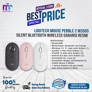 Logitech Mouse Pebble 2 M350s Slim Silent Bluetooth Wireless Garansi Resmi