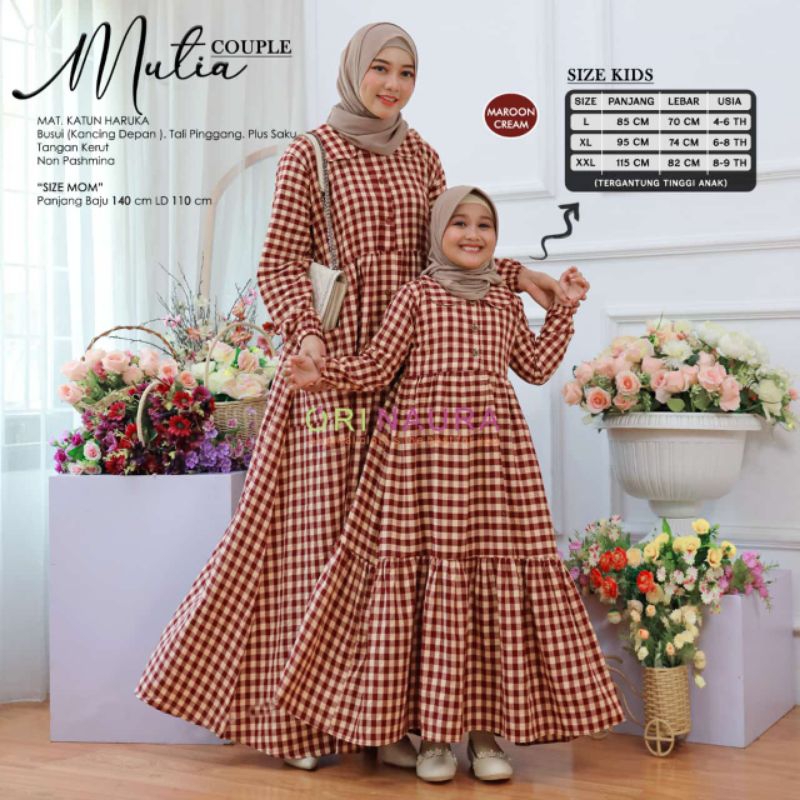 GAMIS COUPLE IBU DAN ANAK COUPLE MUTIA ORI BY ORINAURA