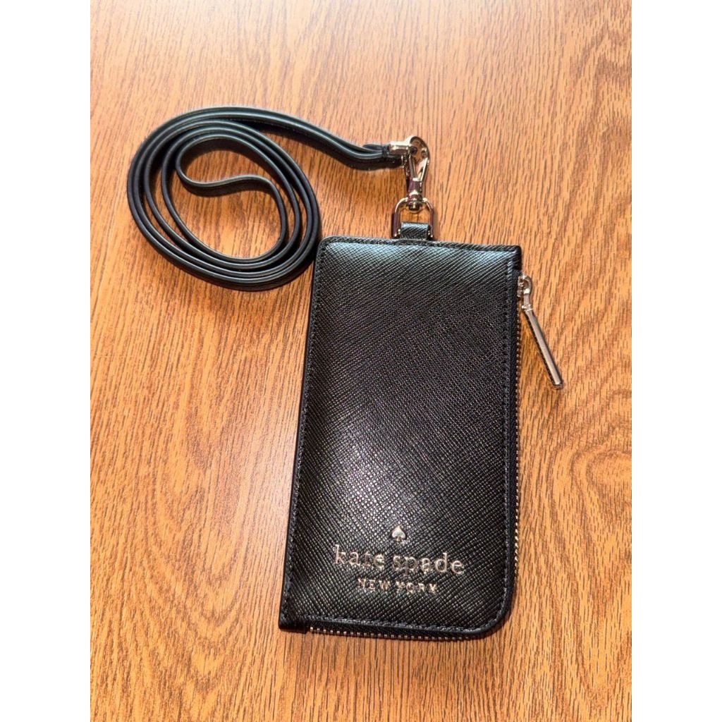 

Card Case Lanyard Kate Spade KC573 Saffiano Black New Original