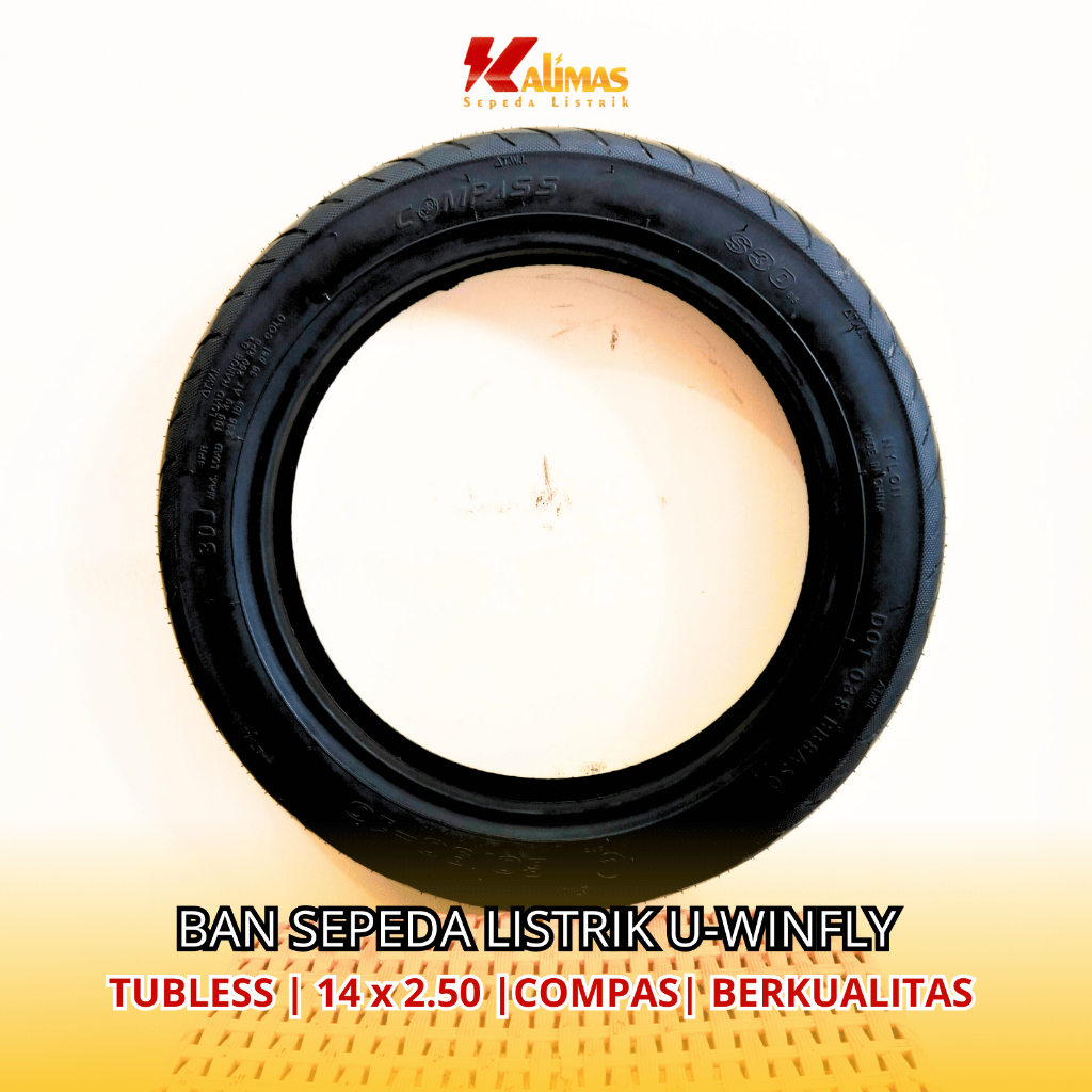 Ban Sepeda Listrik U-Winfly | Tubless | Ukuran 14x2.50 | Compass