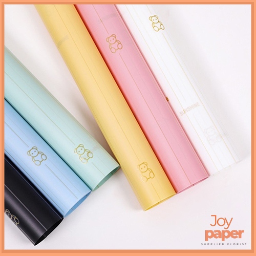 

20 Lembar kertas buket list bear Flower wrapping paper KB6096