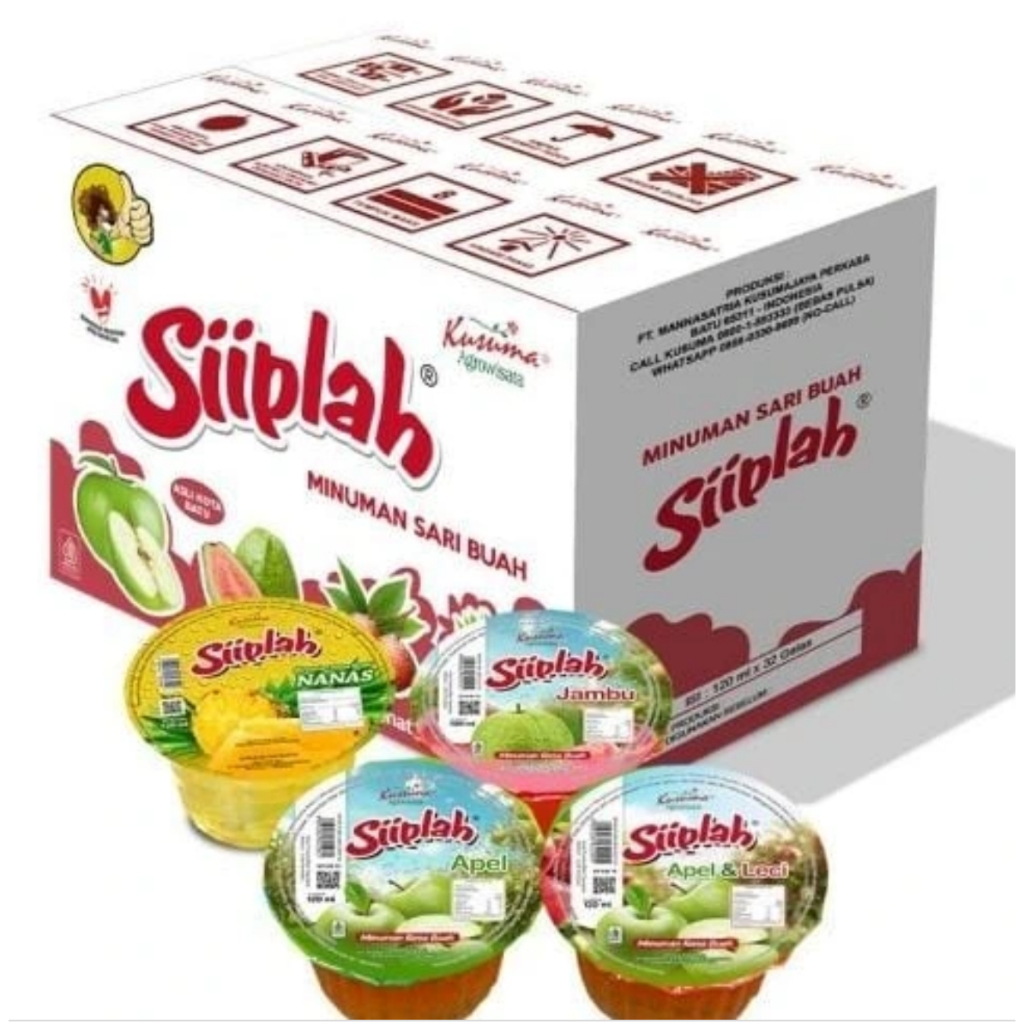 

JUAL PER DUS - SIIPLAH Minuman Sari Buah Kemasan Khas OLEH OLEH BATU MALANG - RASA Apel / LECI