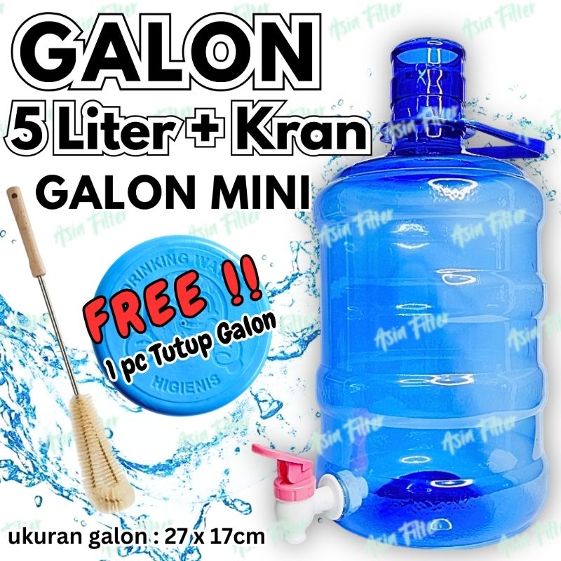Galon Air Minum Kran 5 Liter Galon Mini Galon Keran galon cuci tangan galon kecil galon kran air min