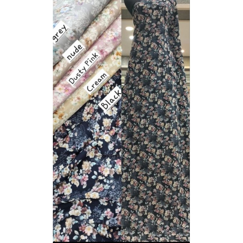 kain cotton Paris premium motif bunga