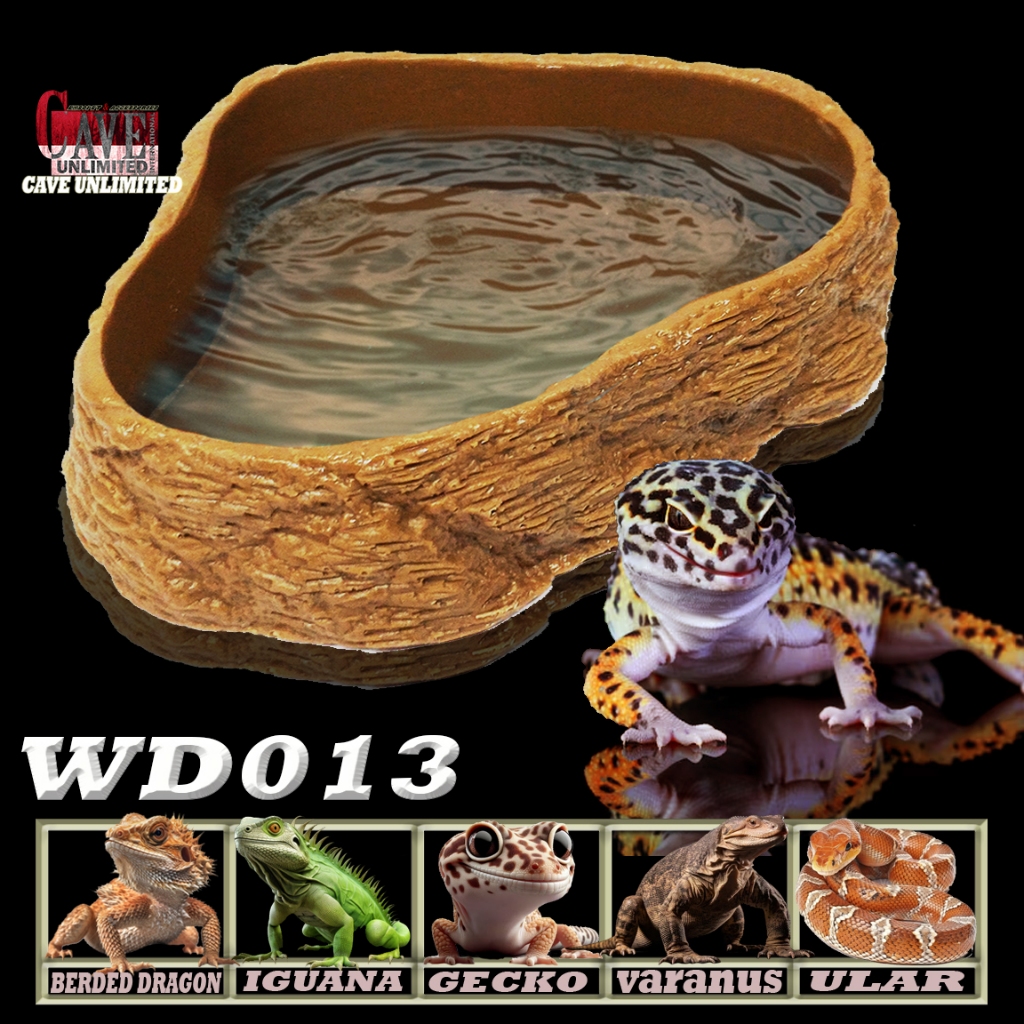 WD013 WATERDISH FEEDING DISH TEMPAT MAKAN MINUM WADAH KALSIUM REPTILE ULAR CORNSNAKE BALLPHYTON LEOP