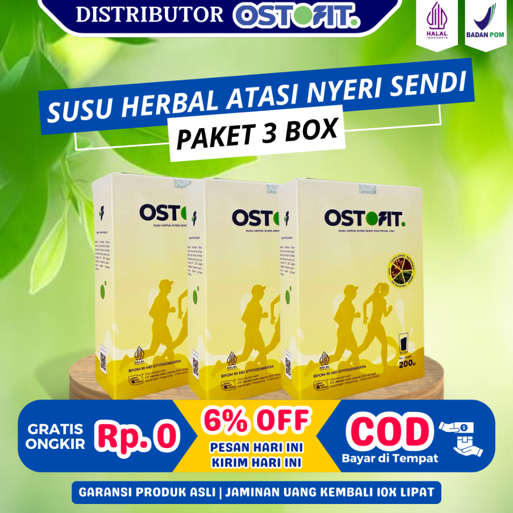 

OSTOFIT - Paket 3 Box Susu Herbal Untuk Membantu Menyembuhkan Nyeri Sendi Tanpa Efek Samping