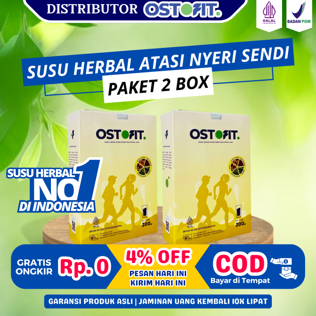 

OSTOFIT - Paket 2 Box Susu Herbal Menyembuhkan Nyeri Sendi dan Asam Urat Tanpa Efek Samping