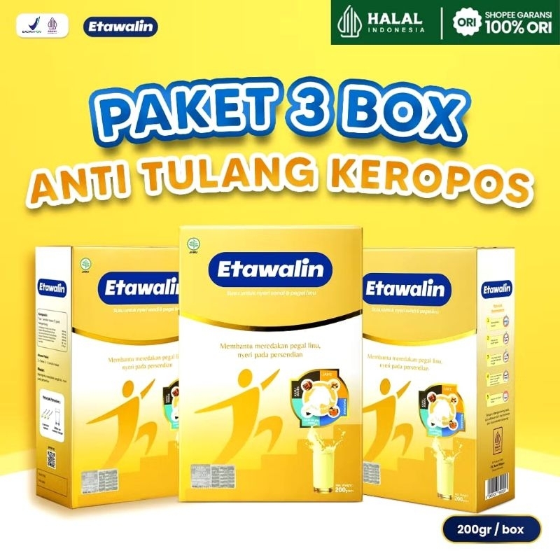 

ETAWALIN PAKET [3 BOX] Original Atasi Asam Urat Nyeri Sendi Rematik