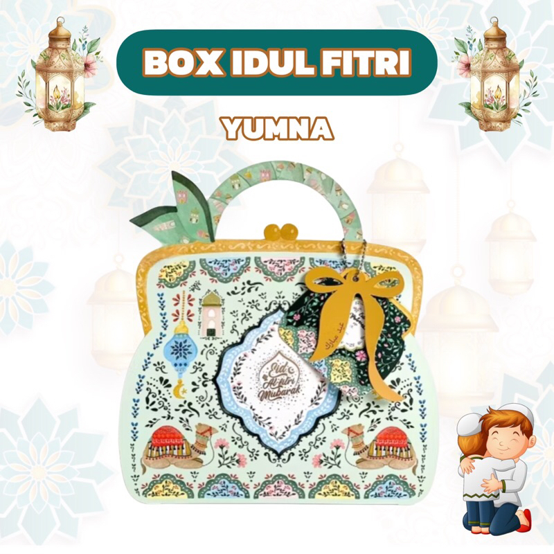 

YUMNA | Box Hampers Idul Fitri Toples Tabung Jar Kotak Gift Packaging Kue Kering Lebaran Eid Mubarak