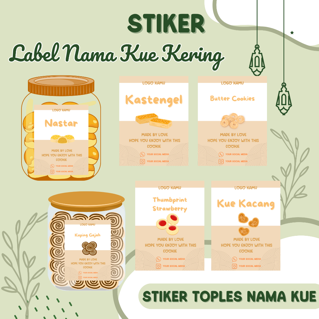 STIKER LABEL NAMA KUE/STIKER KUE LEBARAN/STIKER NAMA KUE/STIKER TOPLES KUE/STIKER LABEL KUE/LABEL KU