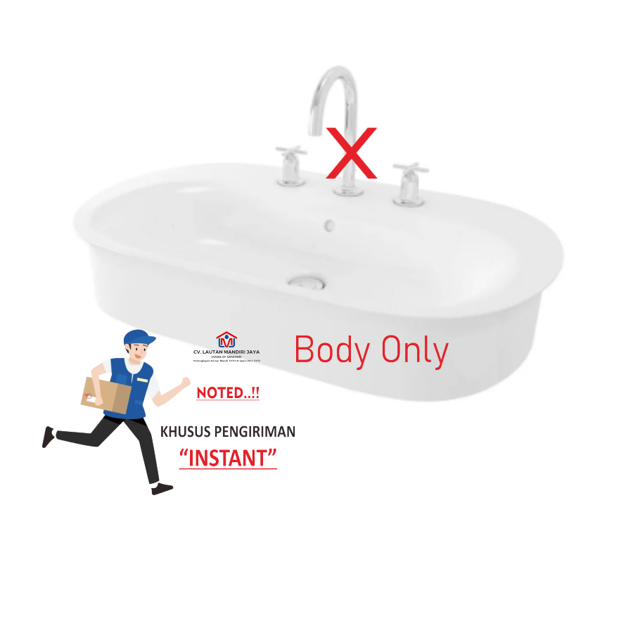 KURIR INSTANT Wastafel TOTO LW253J  3 Tap Holes  BODY ONLY