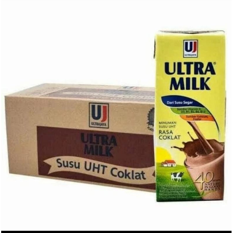 

ultra milk susu uht rasa cokelat 250ml isi 24 pcs